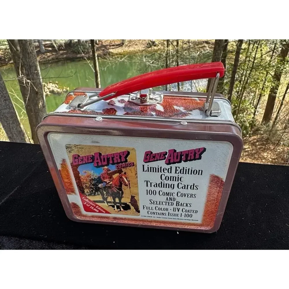 Gene Autry Limited Edition 100 Comic Trading Cards Miniature Metal Lunch Box A19